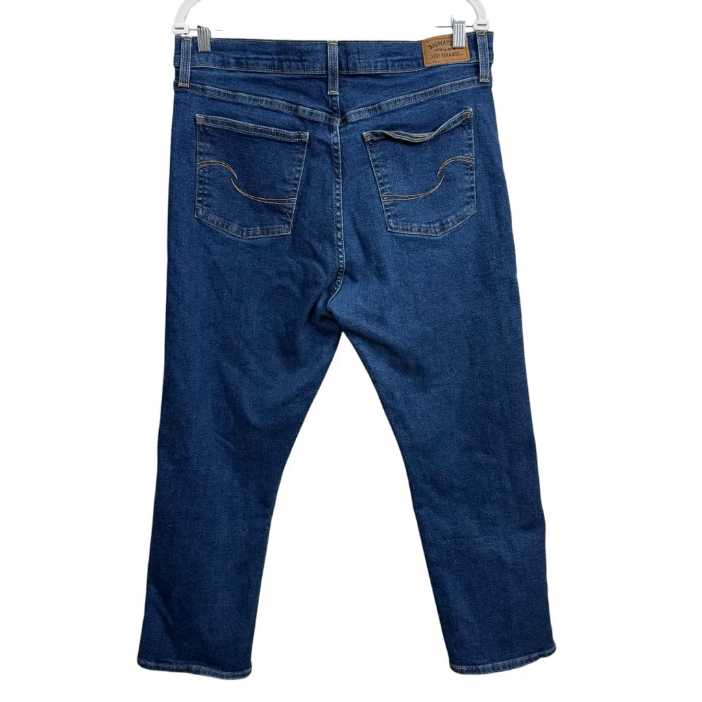 Signature Levi Strauss High Rise Straight Jeans Women’s Size 16 W33 Blue Denim - Image 4