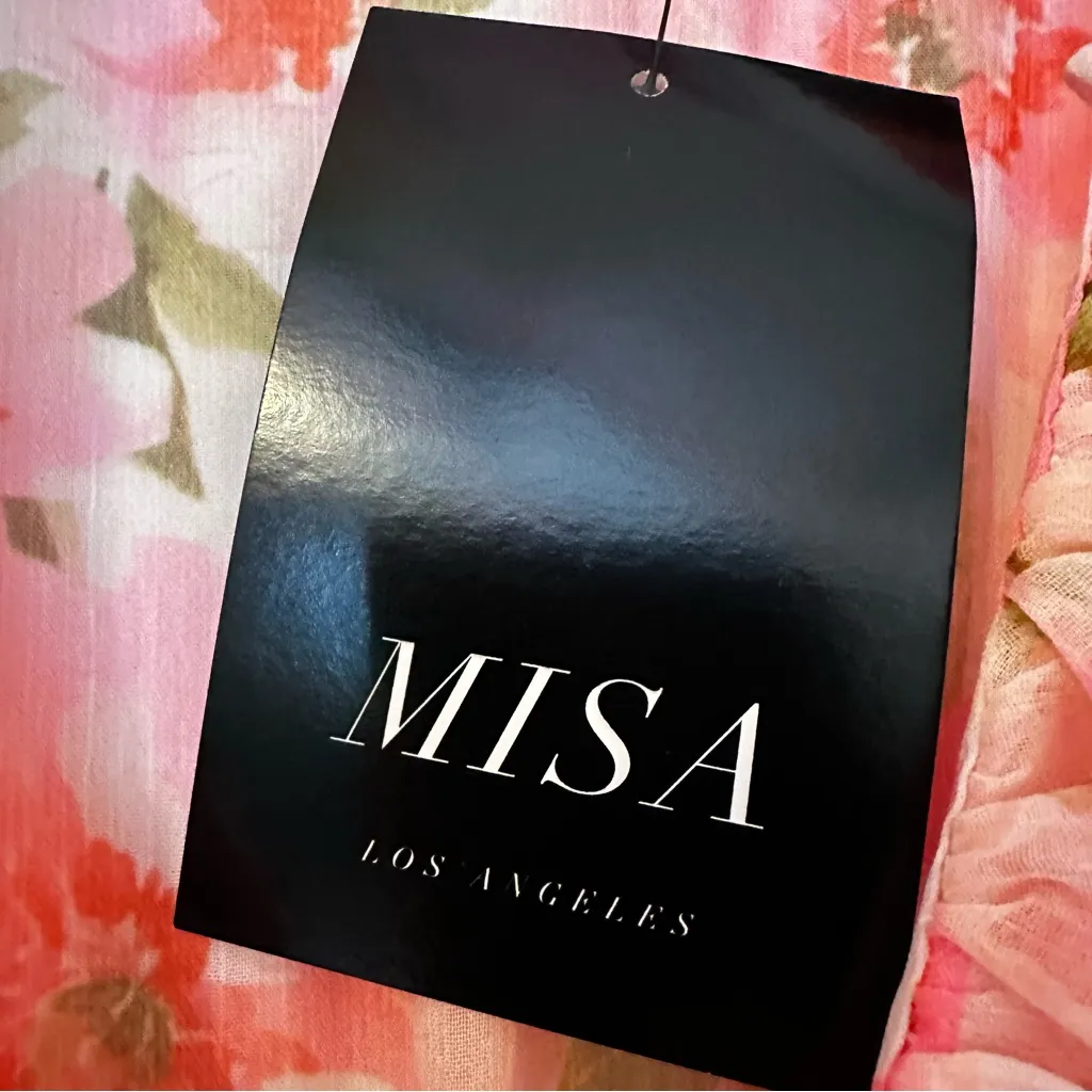 MISA Kidada Floral Tiered Ruffle Chiffon Midi Dress Sleeveless Womens Small New - Image 7