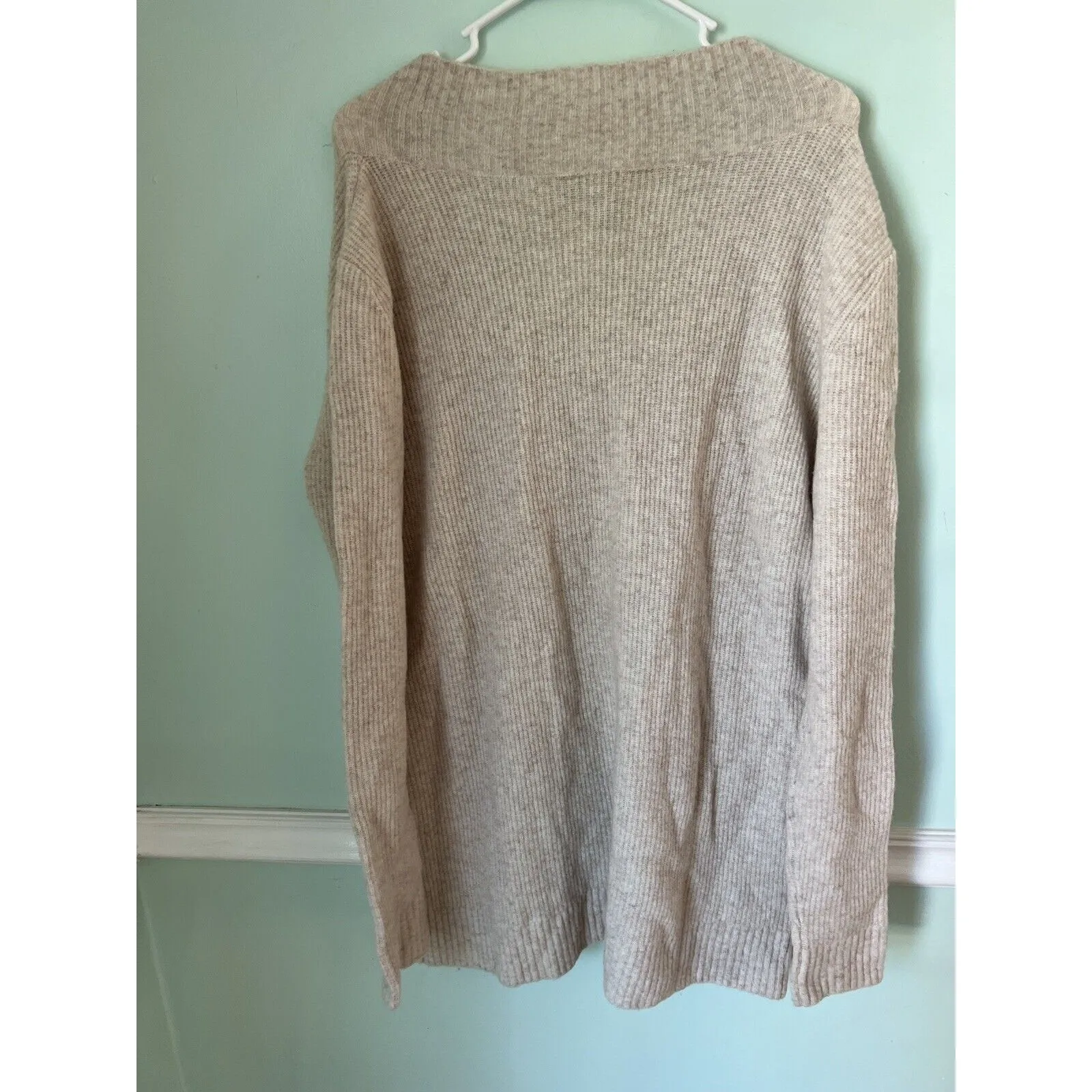 Chrissy Teigen X Revolve Size Medium Long Sleeve Tan Cream Yak Wool Blend - Image 5