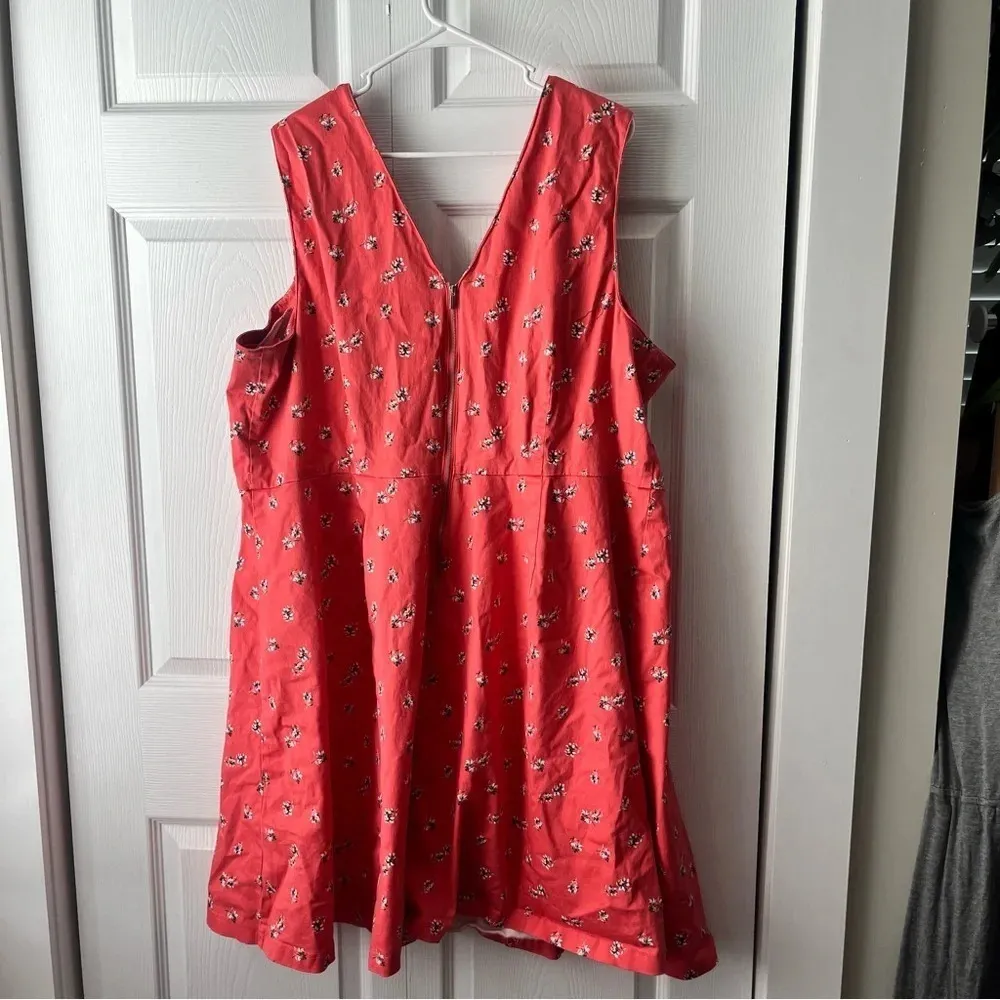 Lane Bryant Orange Floral Tank Dress Plus Size 26 - Image 4
