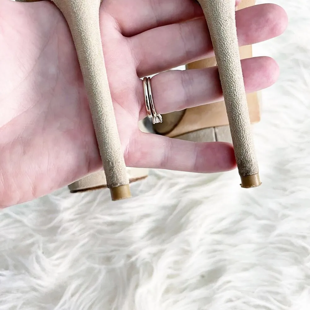 Pelle Moda Ankle Strap Knotted Open Toe Platform Heel Gold Size 6.5 - Image 5