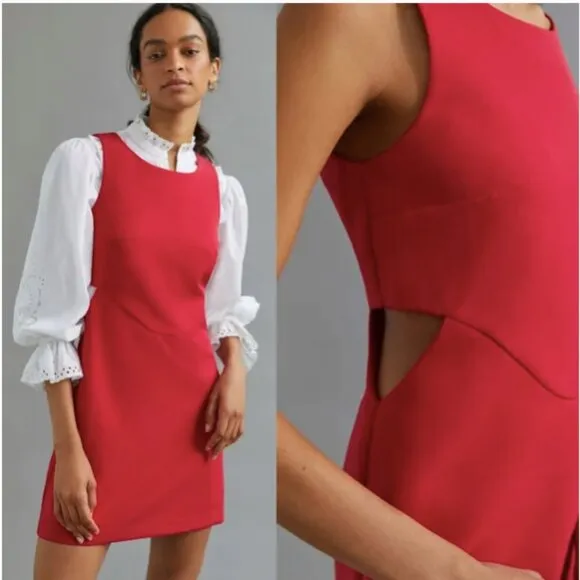 Anthropologie Mare Mare Cutout Red Dress - Image 2