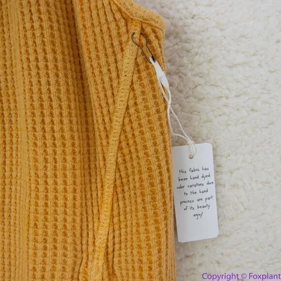 NEW Free People One Katya Golden Yellow Thermal‎ Ruched Mini Dress, L - Image 11