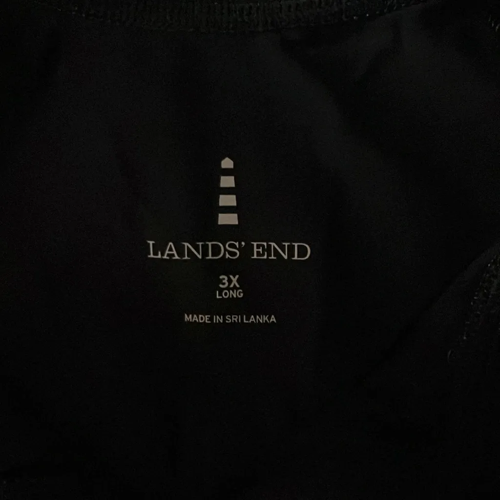 Lands’ End Size 3X Long Black Zip Front Bathing Suit Swim Rash Guard - Image 4