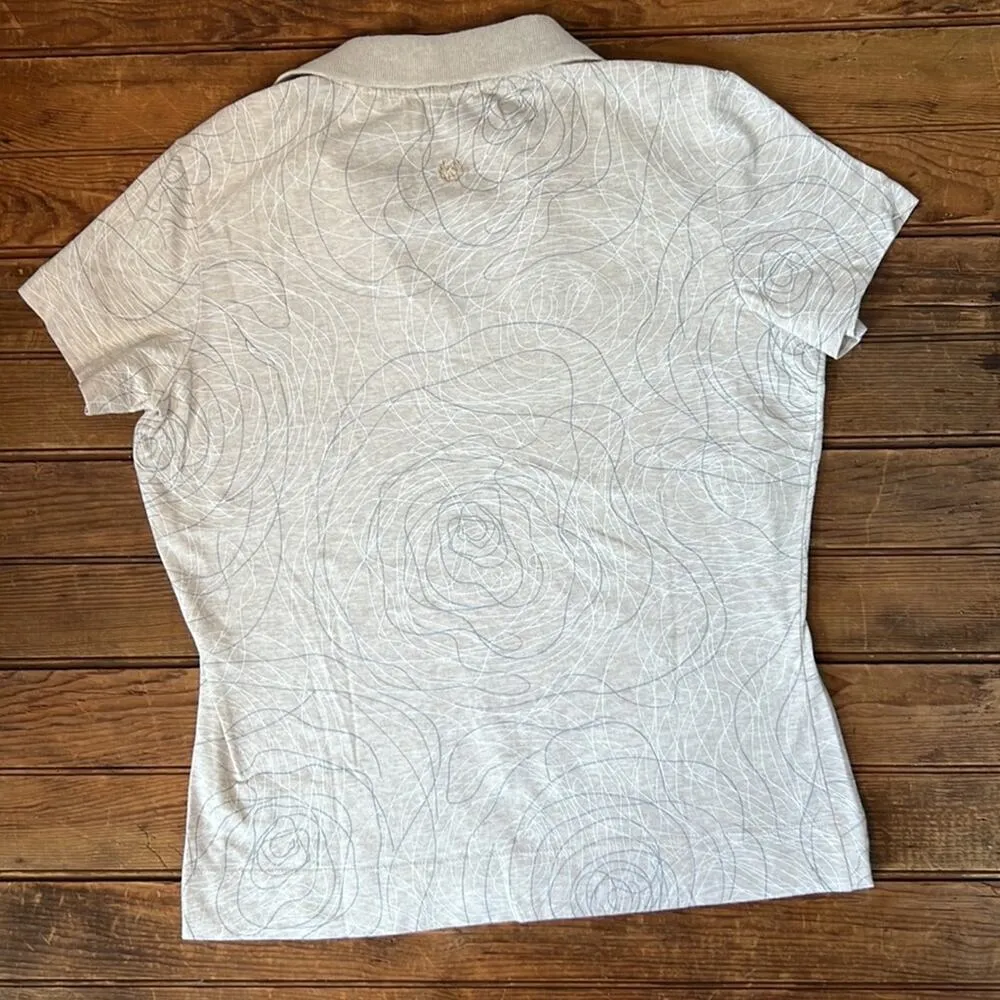 Women’s Bugatchi polo shirt top pullover short sleeve size small Tan - Image 6