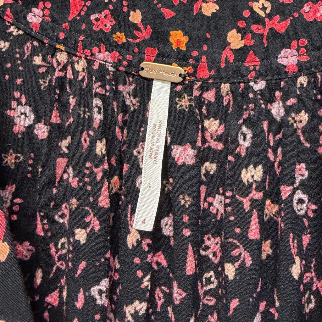 FREE PEOPLE Take A Little Time Floral Midi Tiered Dress Size 4 - Image 7