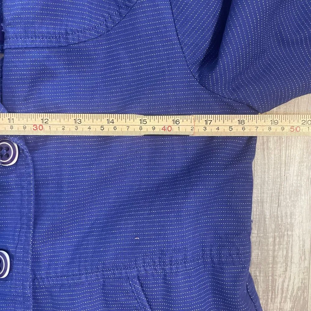 Volcom Blue & White Striped Double Breasted Collared Blazer size Medium - Image 11