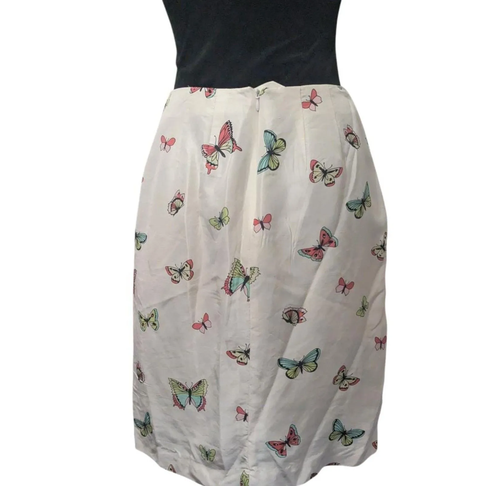 GRACE ELEMENTS 100% Silk Butterfly Print Pencil Skirt Whimsy 4 - Image 5