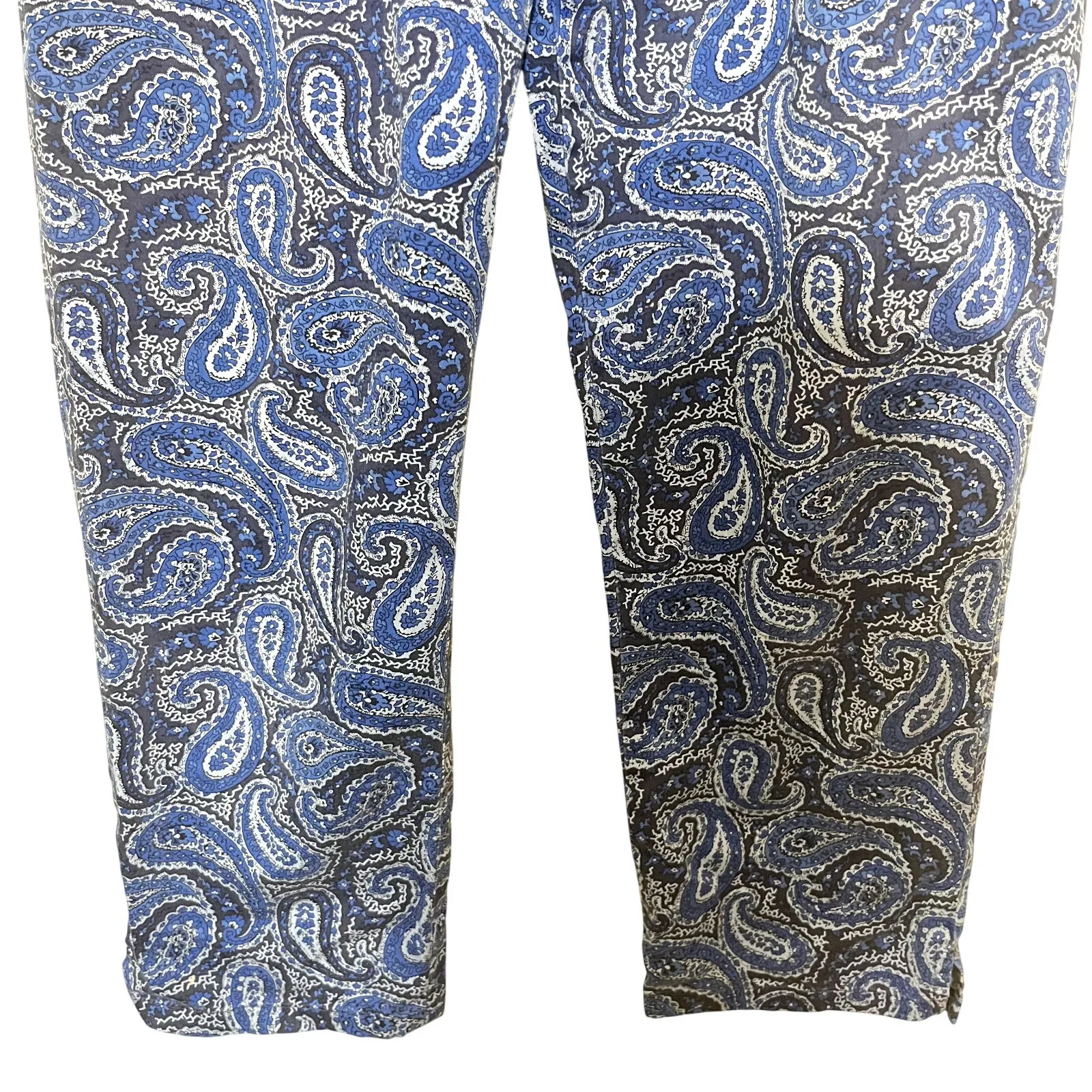 Lauren Ralph Lauren Pants Blue Paisley Slim Straight Ankle Women’s Sz 10P Petite - Image 3