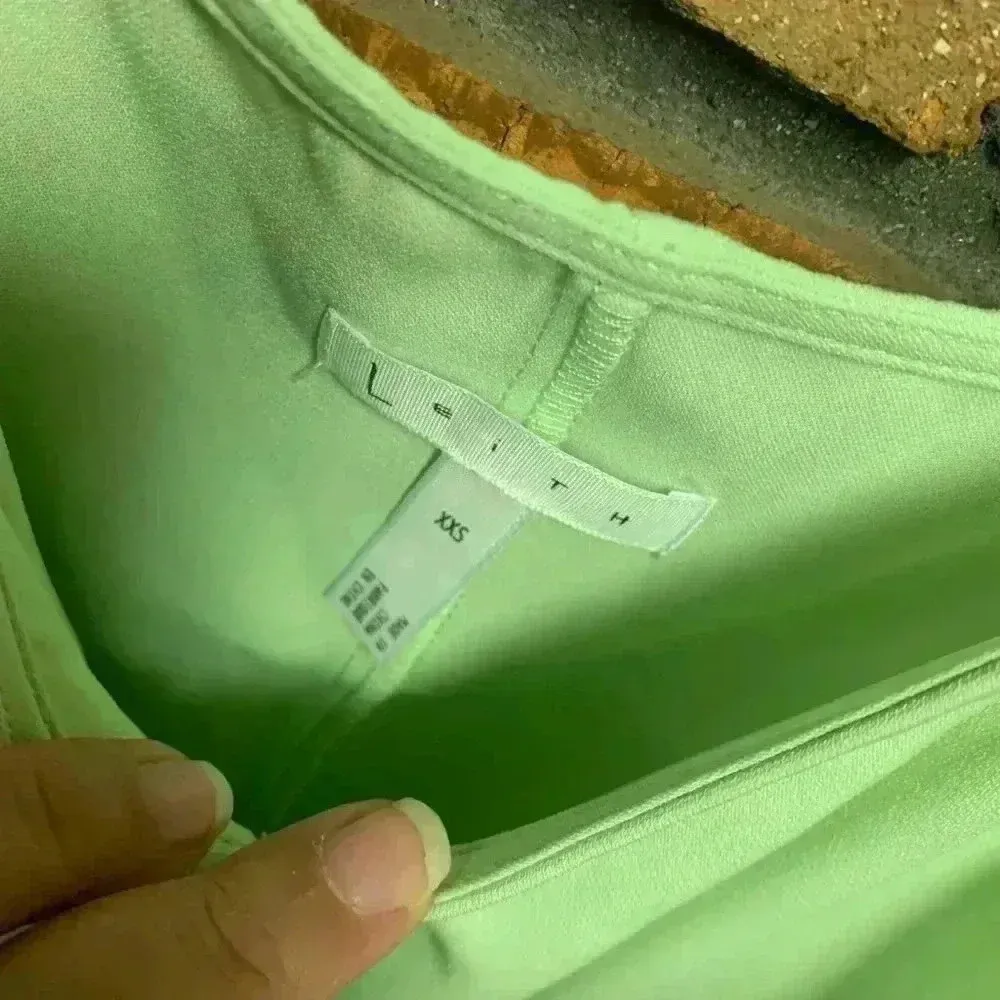 Leith Mint Green Spaghetti Strap Peplum Cami - Image 3