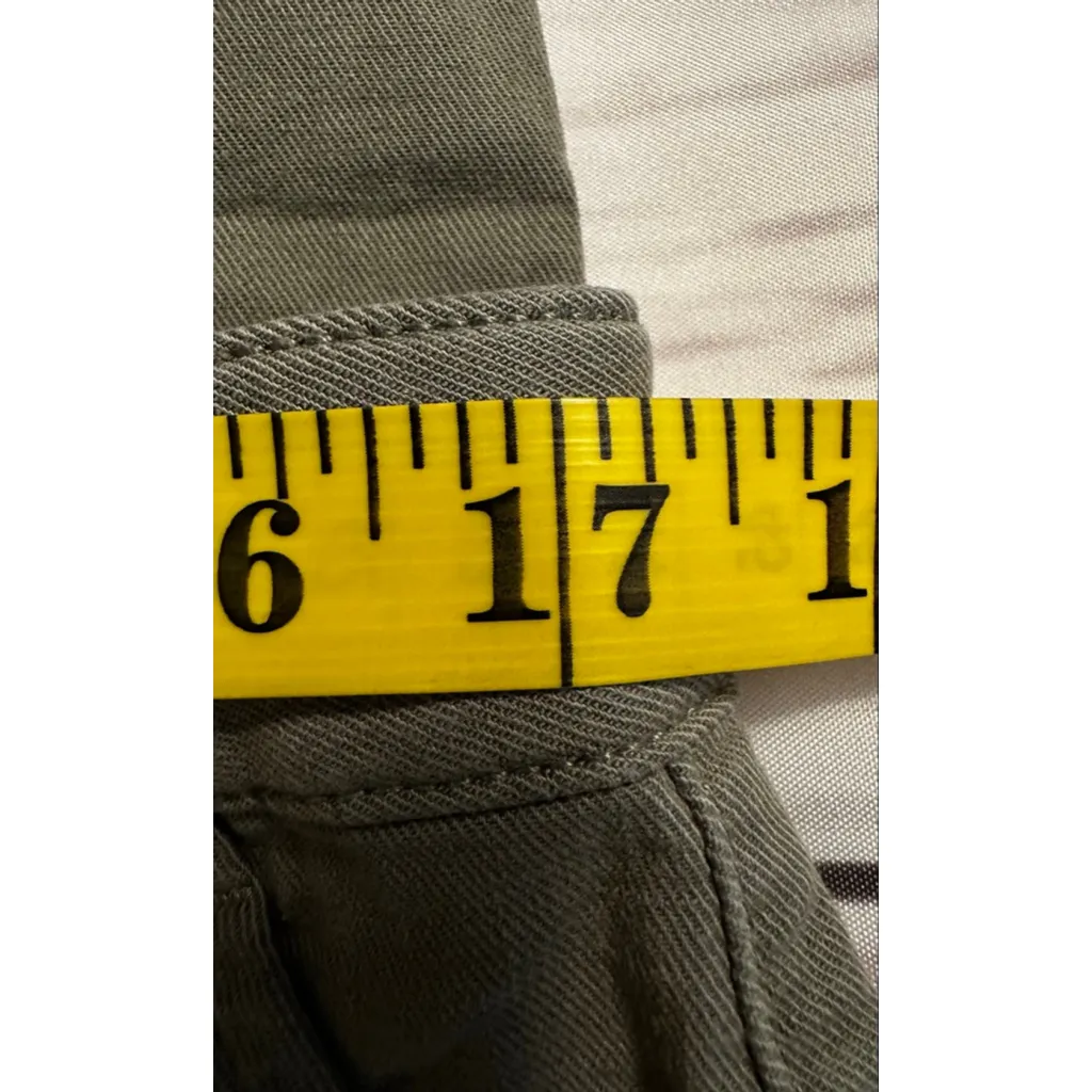 Women's Cosmic Blue Love Olive Green Ankle Cropped Pants Size 33 - Image 8