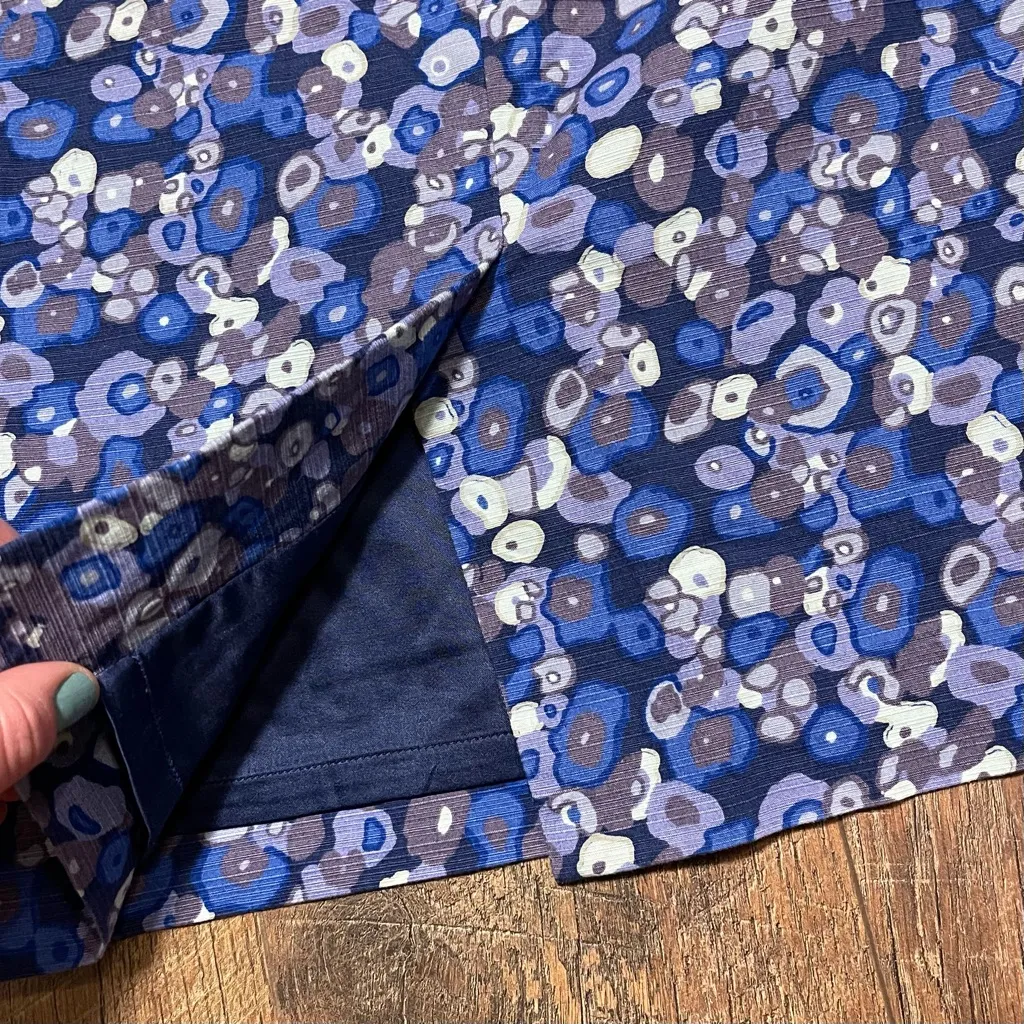 Boden Purple & Blue Woman's Abstract Floral Formal Pencil Skirt Size 4 - Image 5