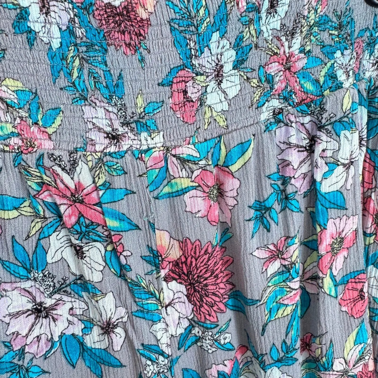 Torrid 100% Rayon Floral Crinkle Fabric Smocked Waist Light Casual Shorts Sz 1X - Image 3