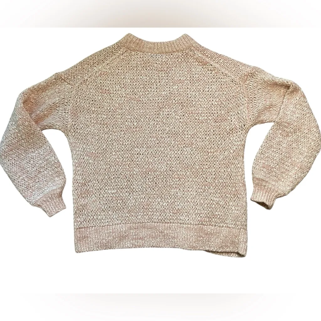 Madewell Light Pink Cotton Wool & Alpaca Blend Crewneck Oversized Baez Sweater - Image 6