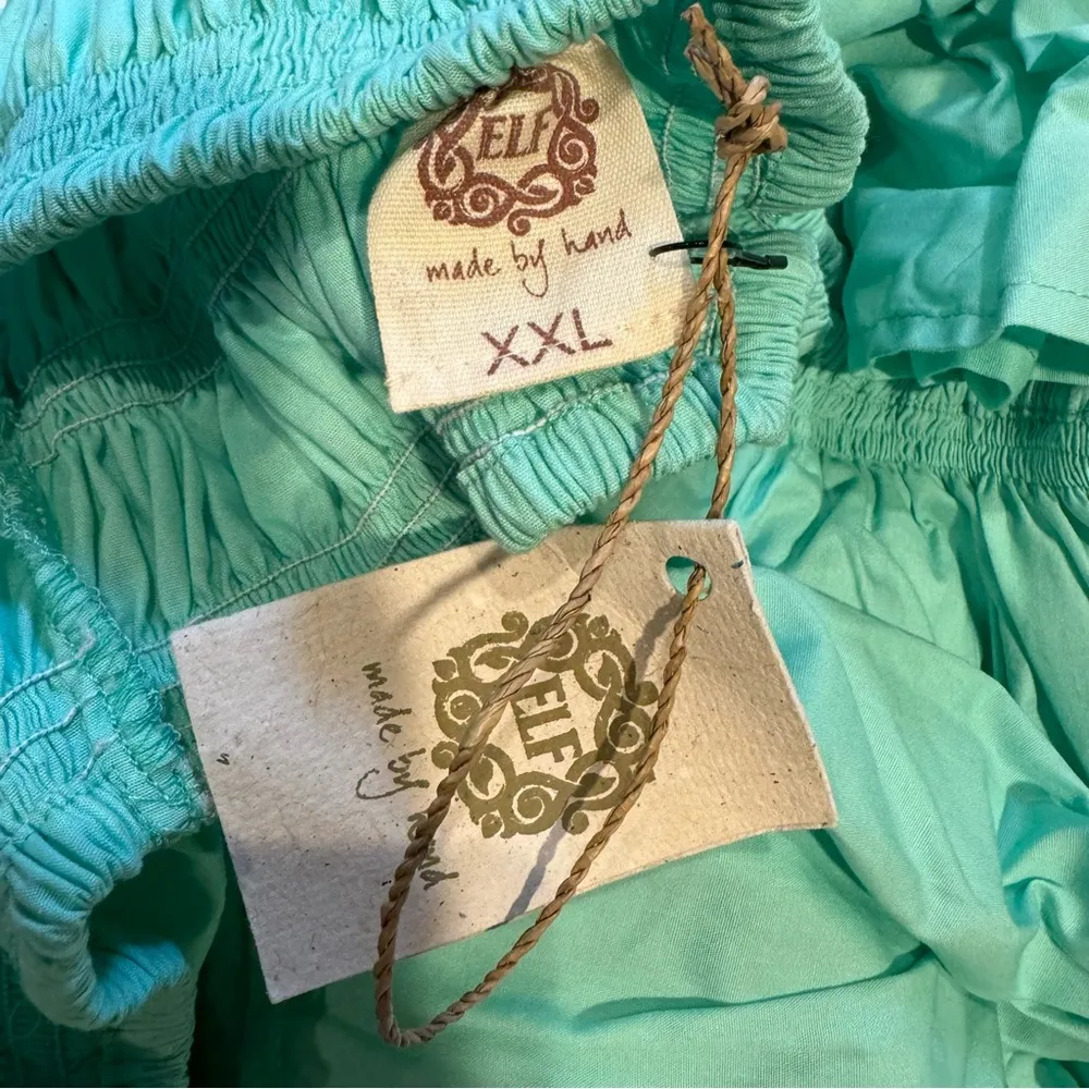 NEW Bali Elf Maya Mint Green Off Shoulder Ruffle Hem Mini Dress Size XXL - Image 6