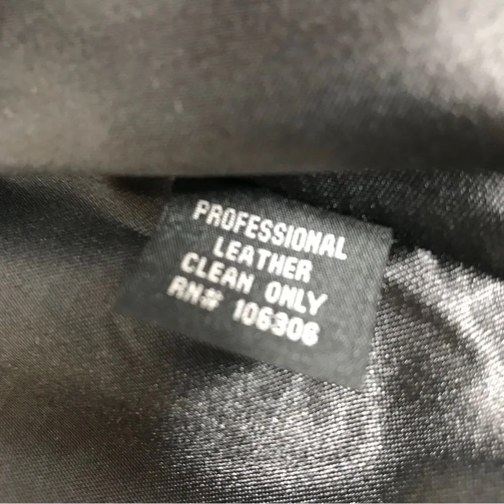 VINTAGE Berek Black Suede Leather Jacket Ruffle Neckline Button Front Size Large - Image 13