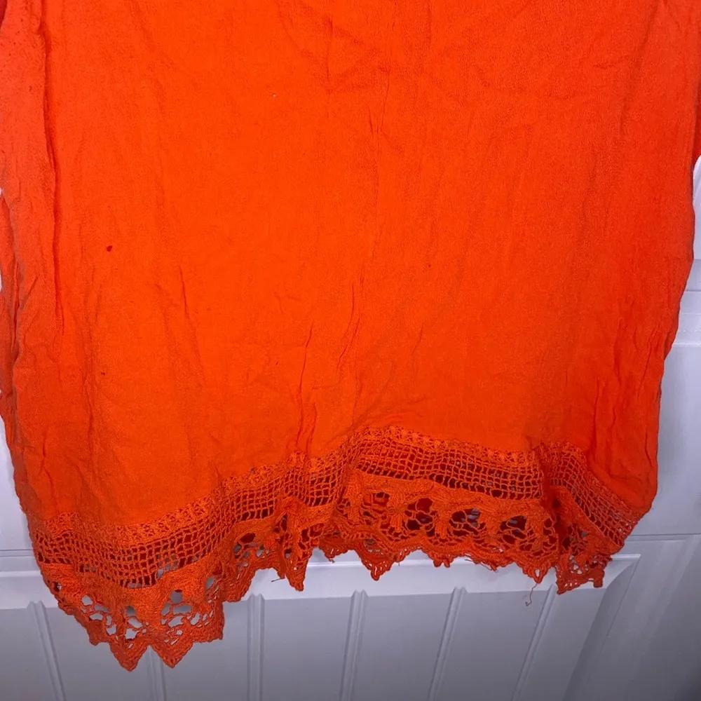 Elodie Orange Tank Top w/ Lace Detail - Image 7