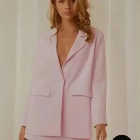 Peppermayo Light Pink Tailored Blazer – Relaxed Fit, Chic Minimal Style - Image 2