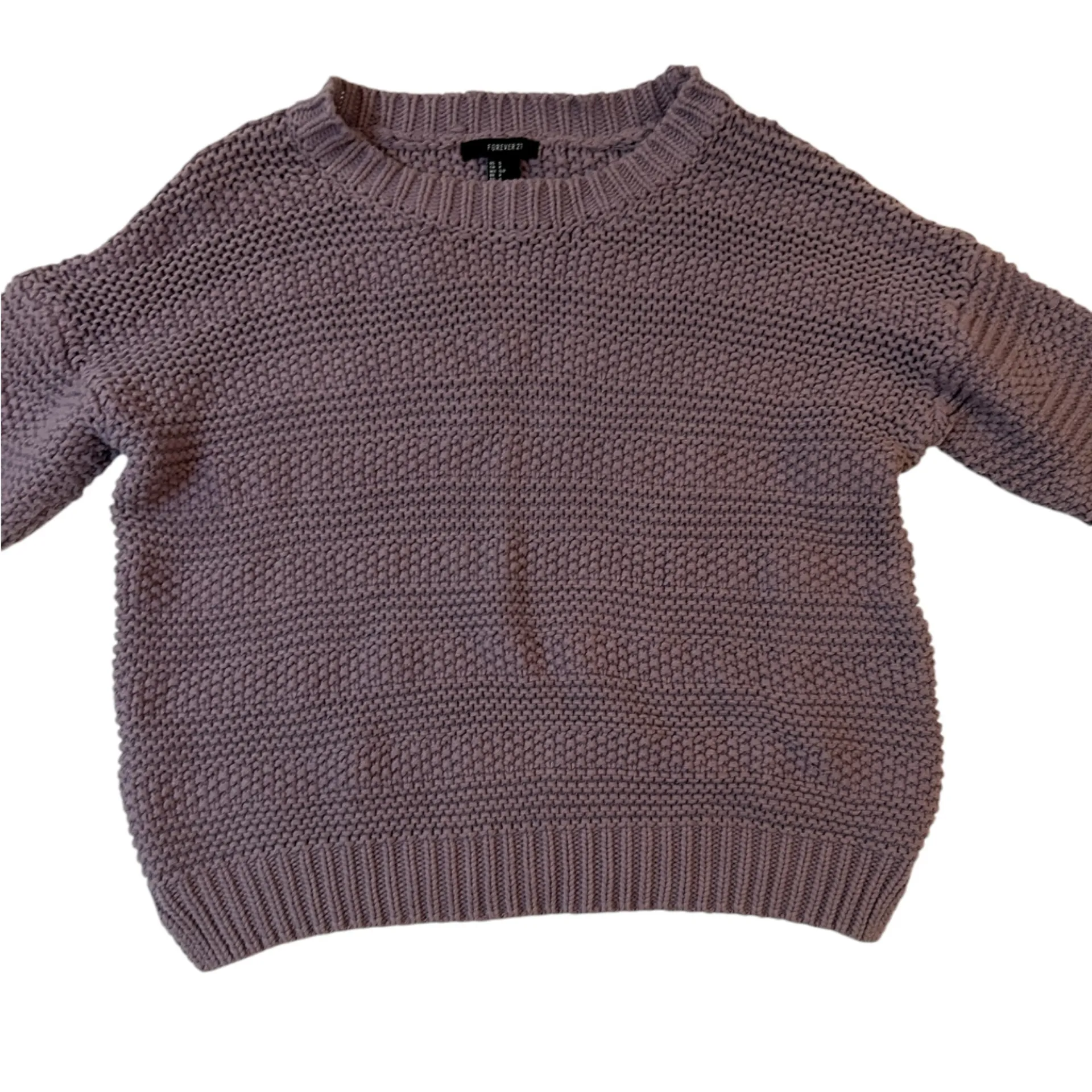 Forever 21 Lavender Tight Knit Long Sleeve Pull Over Sweater | Cozy Fall Vibes - Image 2