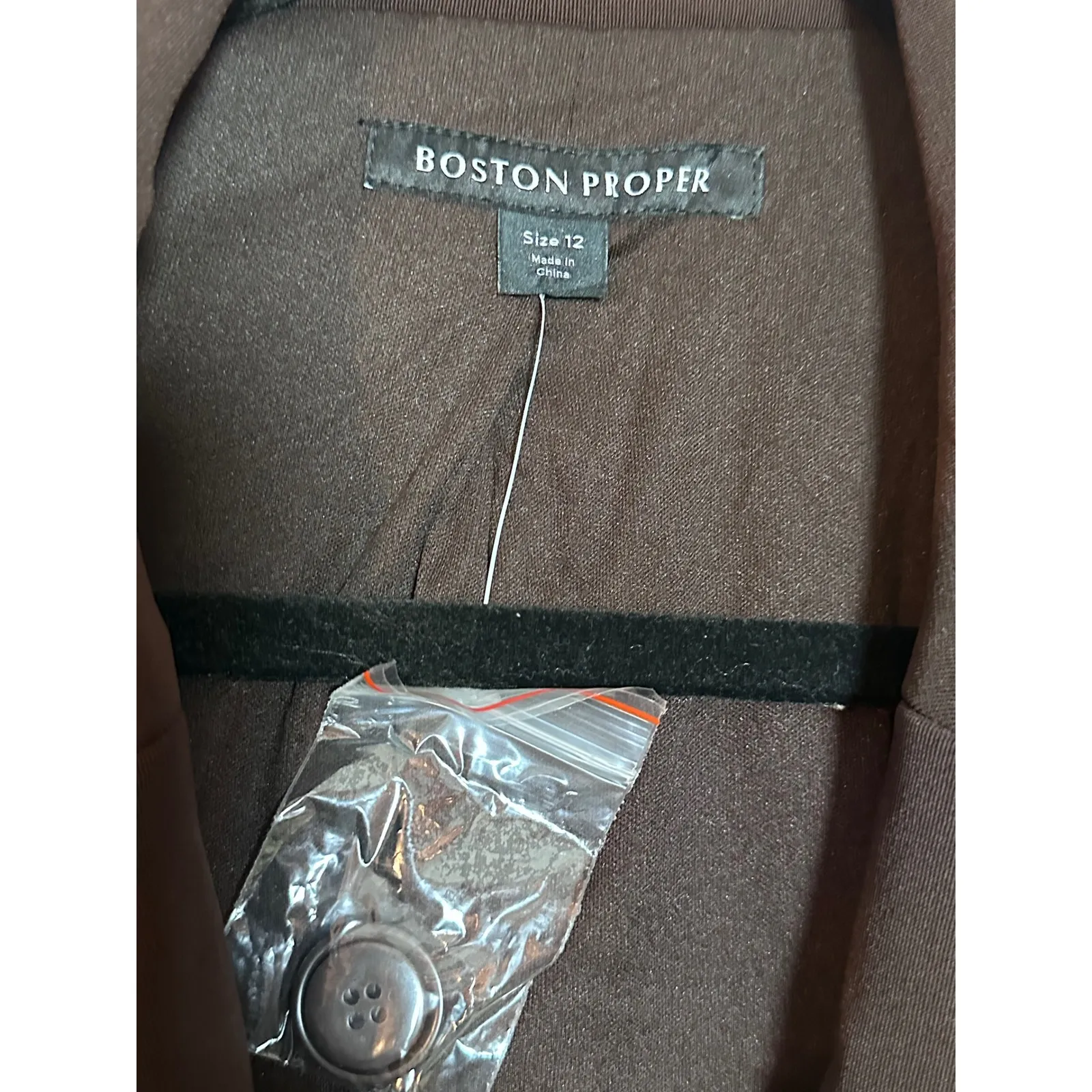 Boston Proper Beyond Travel One Button Blazer SZ 12 NWOT Business Classic Brown - Image 2