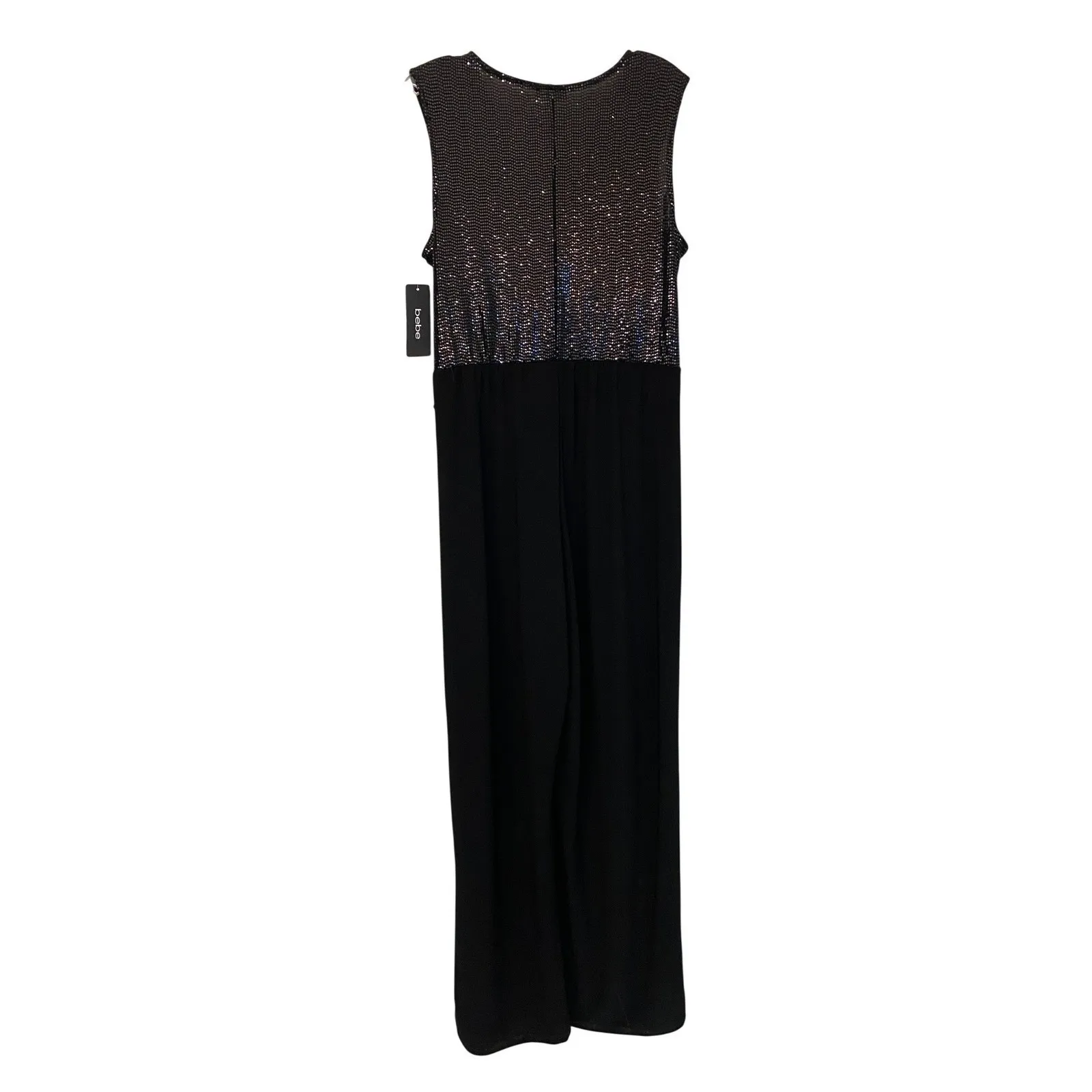 Bebe NYE Disco Sequined Sleeveless Wrap Jumpsuit Wide Leg Evening Formal L NWT - Image 10