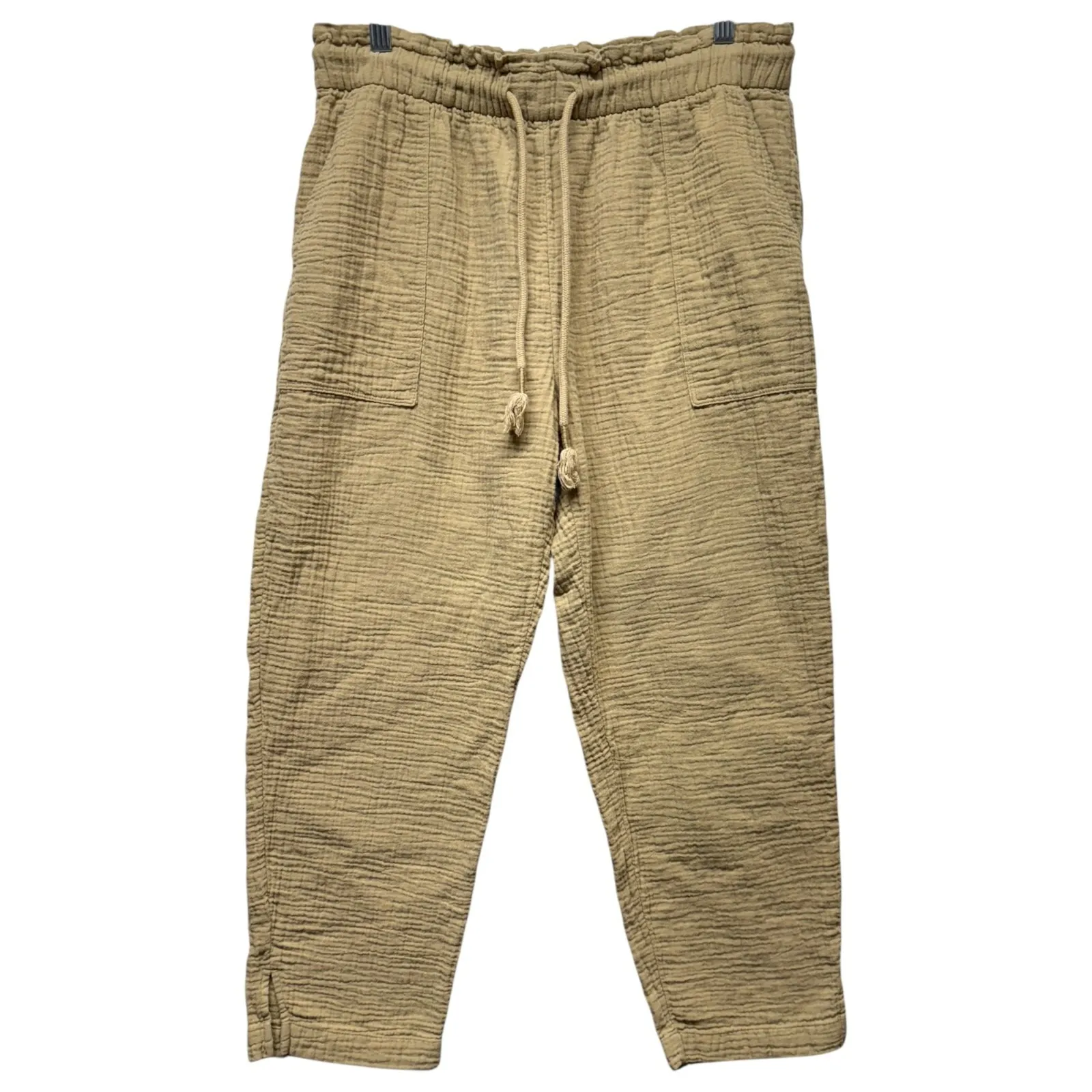 Madewell Pants Women Sz M Lightspun Gauze Beach Cover Relaxed Boho Brown Pull On - Image 2