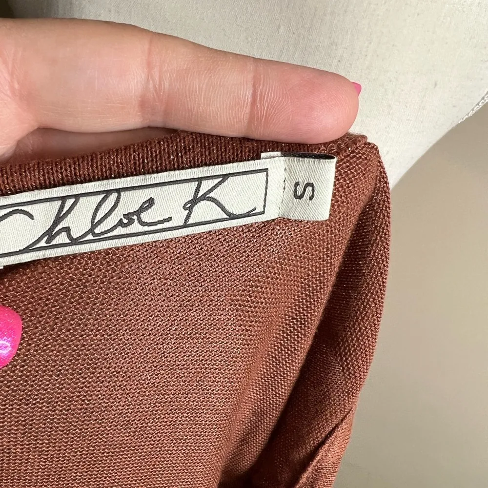 Chloe K size small brown sparkle knit tank - Image 9