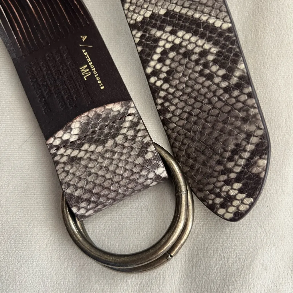 🔥 Anthropologie Genuine Leather Snakeskin Fringe Belt – M/L – Rare Style! 🔥 - Image 6