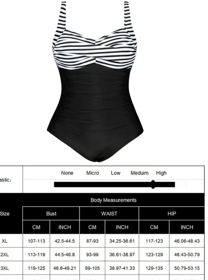 Plus Size One Piece Swimsuit for Women Twist Front... - Image 4