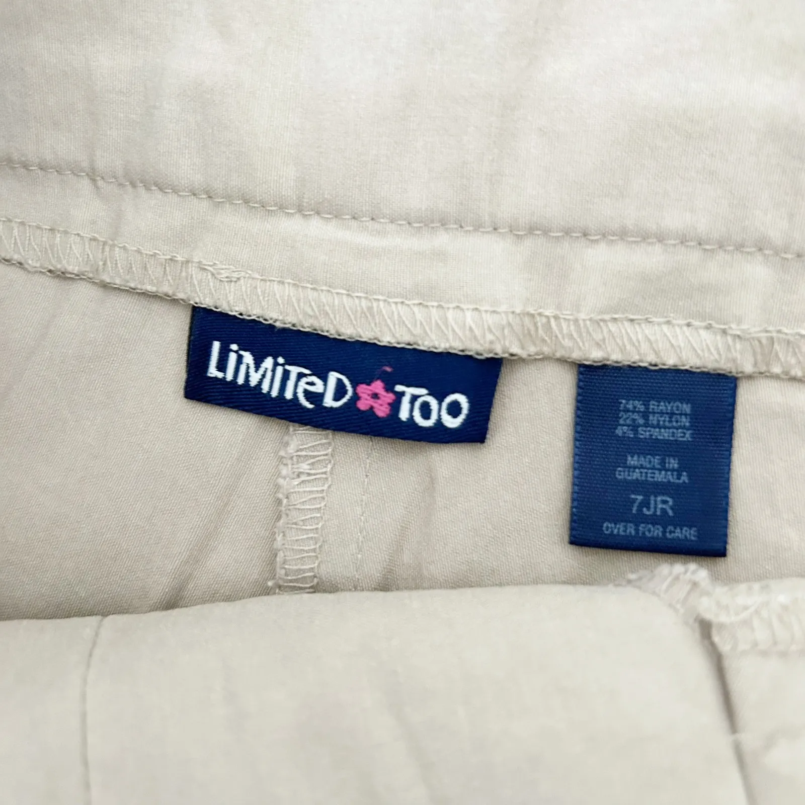 Limited Too Y2K Bratz Tan Low Rise Grommet Belted Flare Pants Sz 7 - Image 6