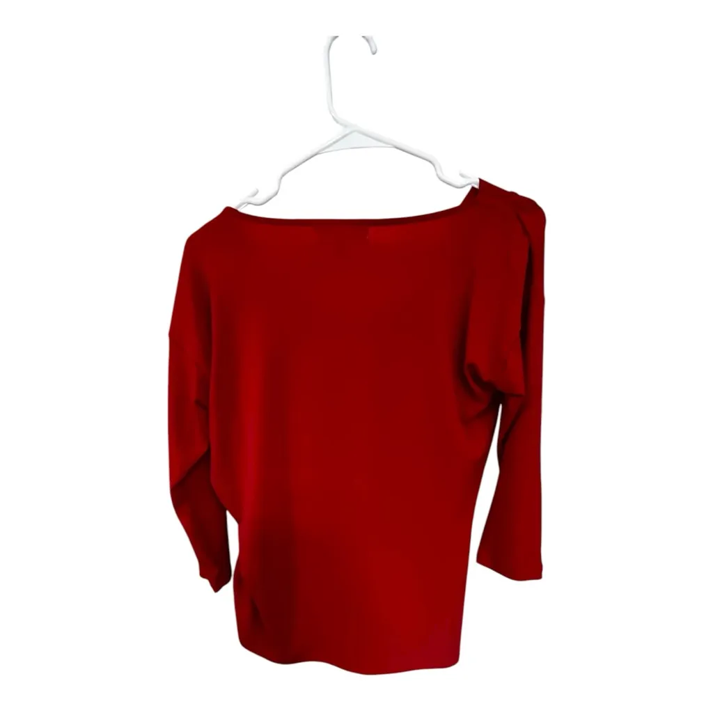 Michael Kors MICHAEL  Red Draped Blouse - Image 2