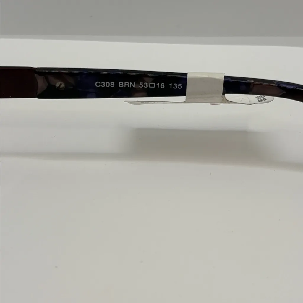 Christie Brinkley NEW YORK brown gem BLUE Tortoise shell eyeglasses demo frame - Image 4