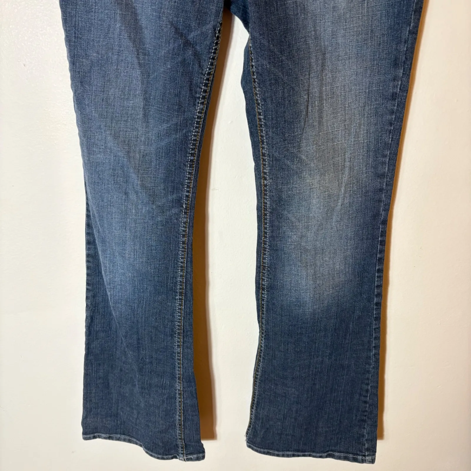 LEI Sophia Hiphugger Y2K Flare Jeans Blue Denim Stretch Size 9 - Image 3