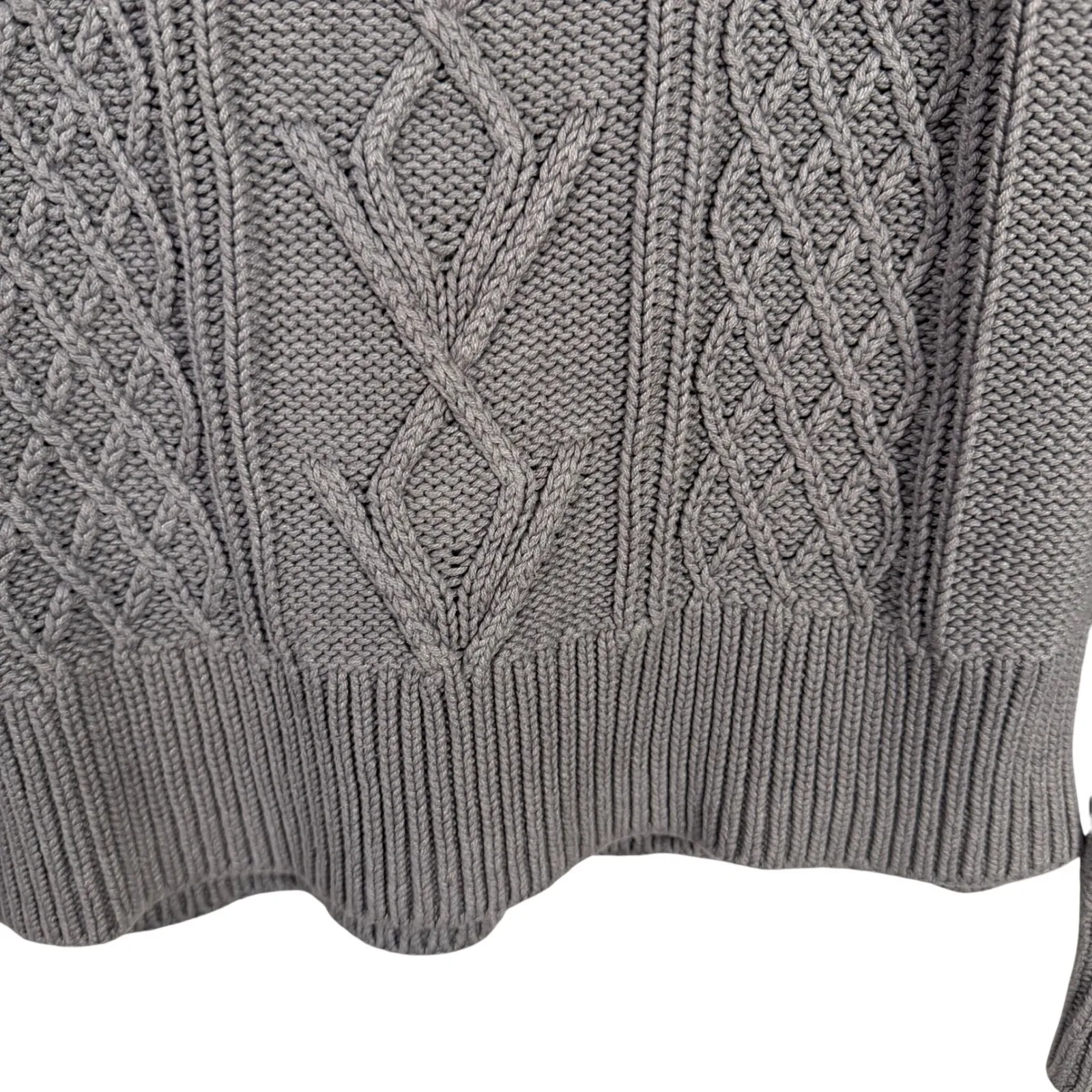 G.H. Bass & Co Blue Cable Knit Sweater Size L Cotton Blend Classic Crew neck Size L - Image 7