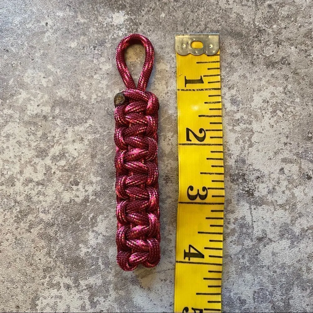 Paracord Keychain Bright Pink NEW Hiking Sporty Handmade USA - Image 9