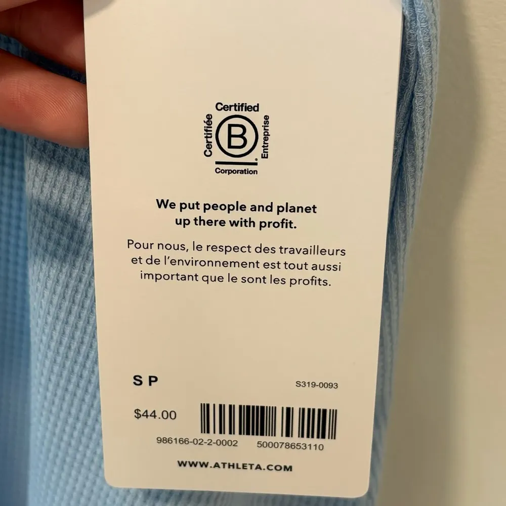 Athleta Wind Down Sleep Cami Blue Waffle Knit Tank Top Lounge Pajamas V Neck - Image 8