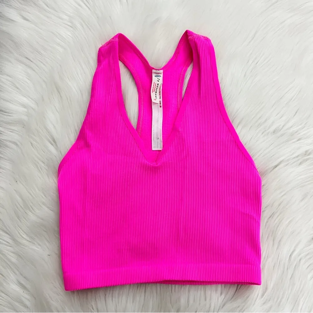 Free People Movement Hot Pink Ribbed Racerback crop top - Image 2