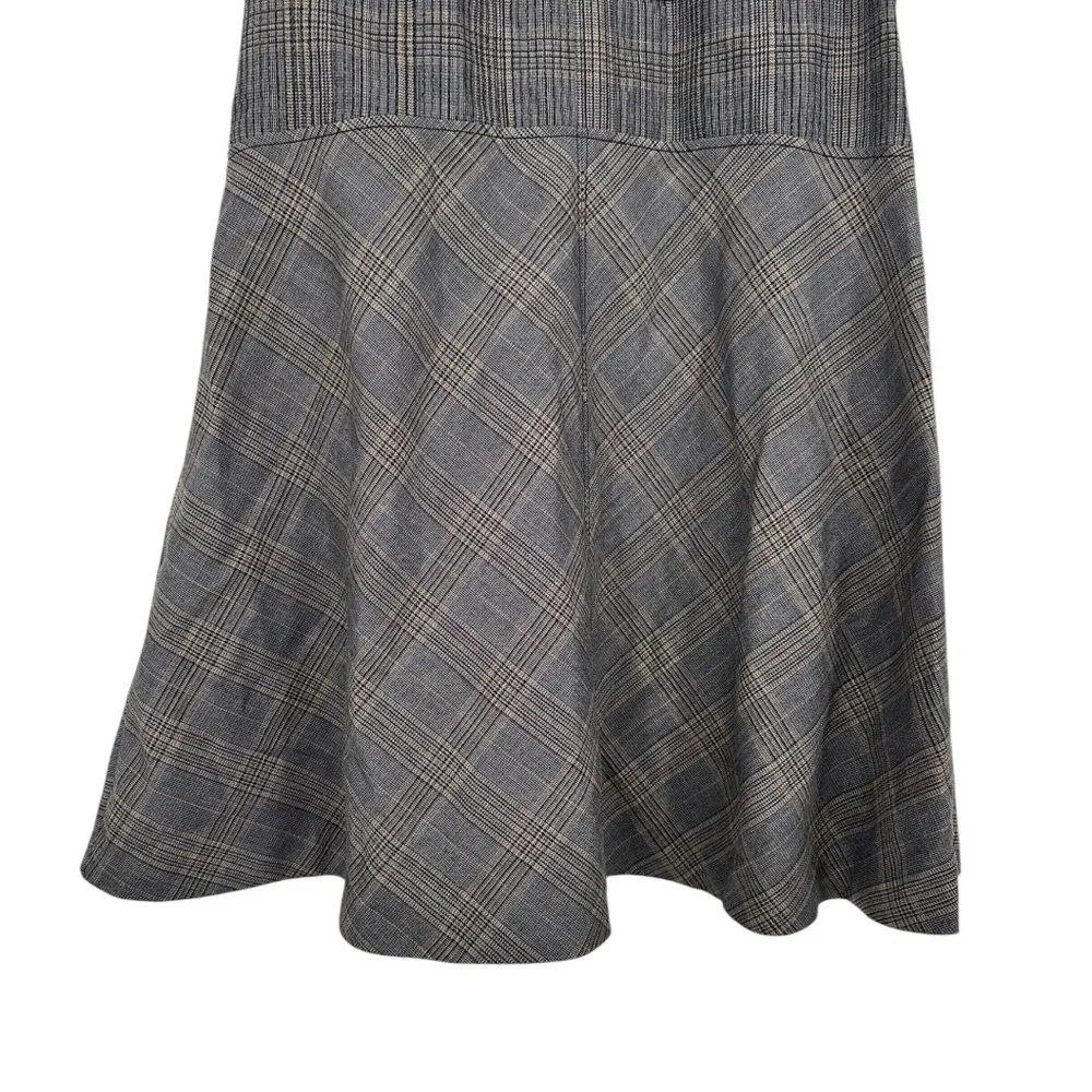 Derek Lam 10 Crosby Grey Plaid Corset Waist Dress size 14 Fit & Flare Sleeveless Gray - Image 6