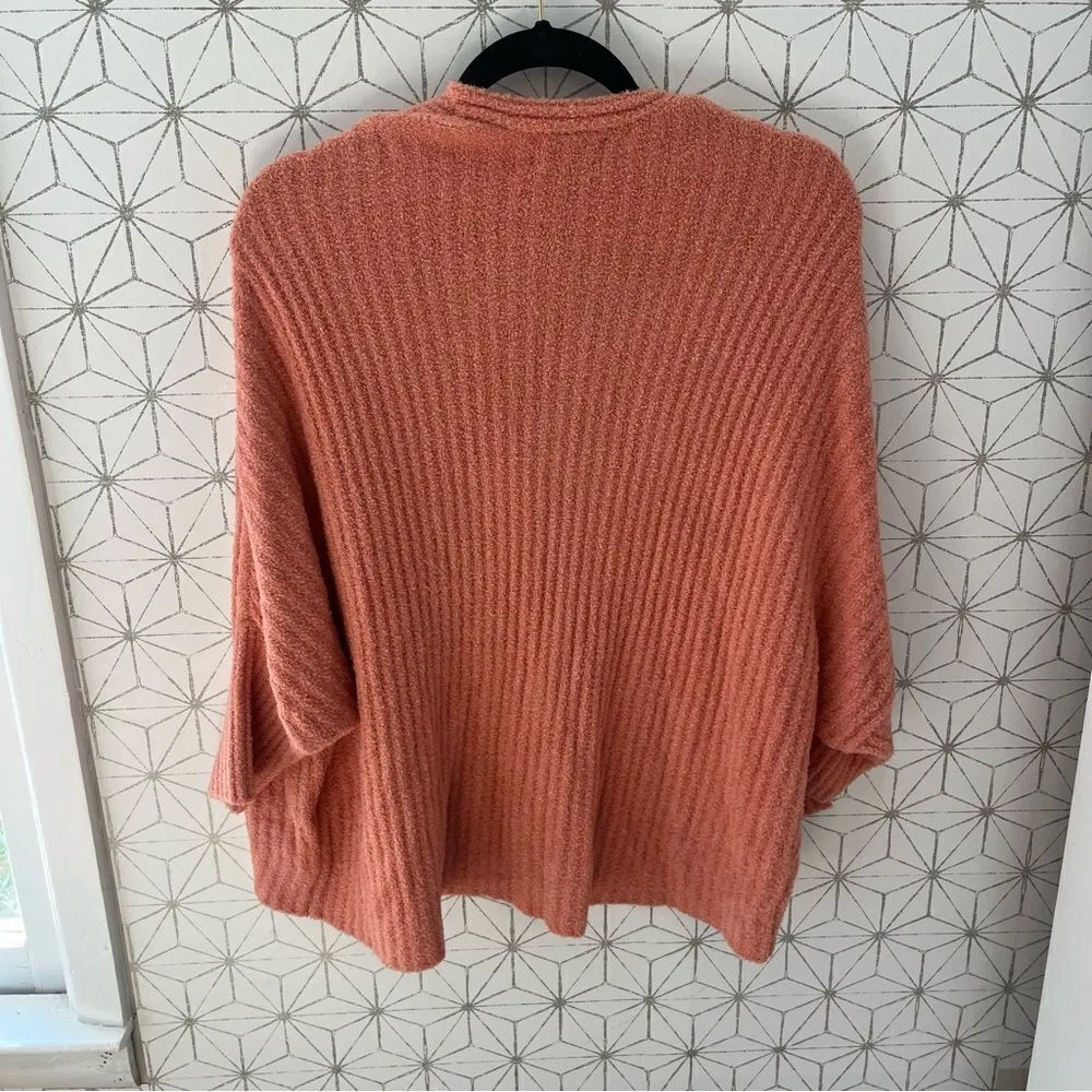 Barefoot Dreams Peach Ribbed Chenille Cardigan NWT! - Image 5