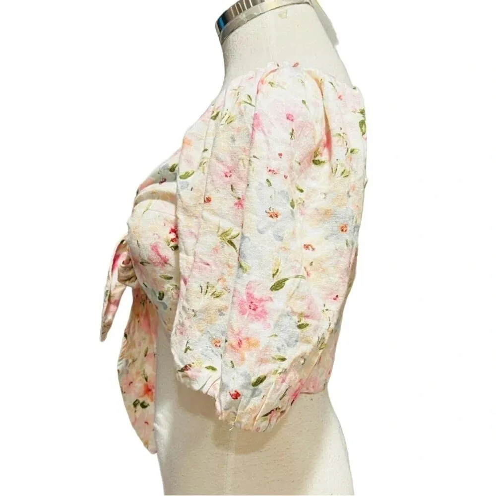 Abercrombie & Fitch Floral Tie Top Size M NWOT - Image 4