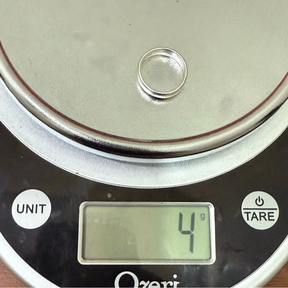 Vintage STERLING Signed Silver Unisex Wedding Band Plain Stackable Ring Size 7 - Image 11