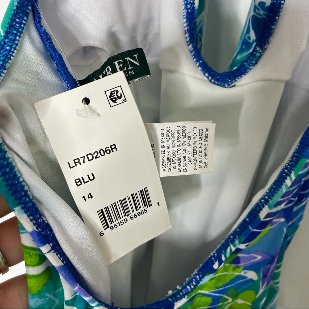 NEW Lauren Ralph Lauren Lush Tropical-Print One Piece Halter 733 - Image 5