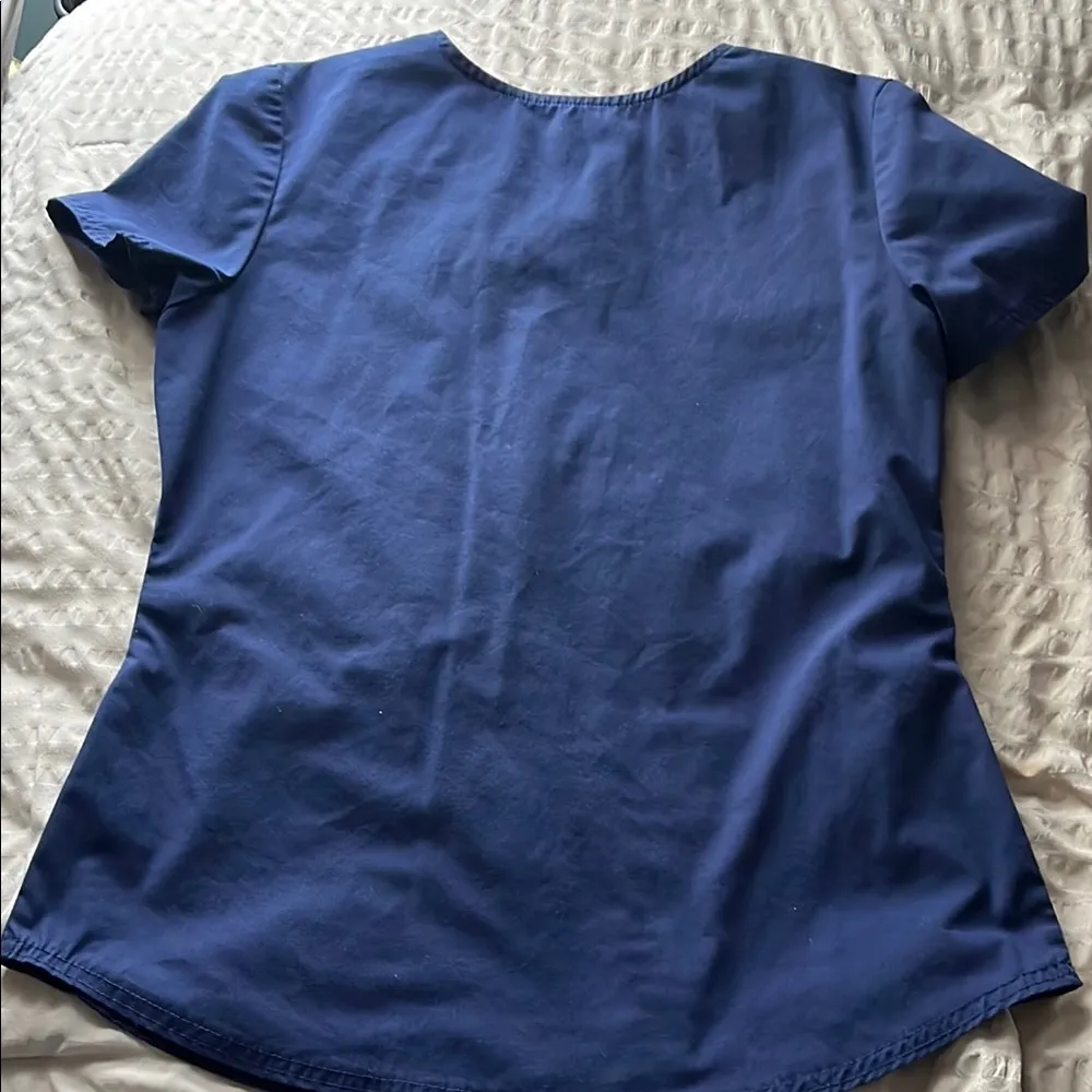 Scrubstar Blue V-Neck Short Sleeve Relaxed Top - Image 3