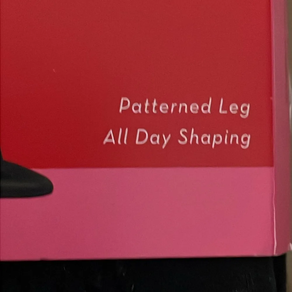 Spanx Plus Tights Patterned Diagonal Contrast Leg Shaping Black F(240-300) NIP - Image 3
