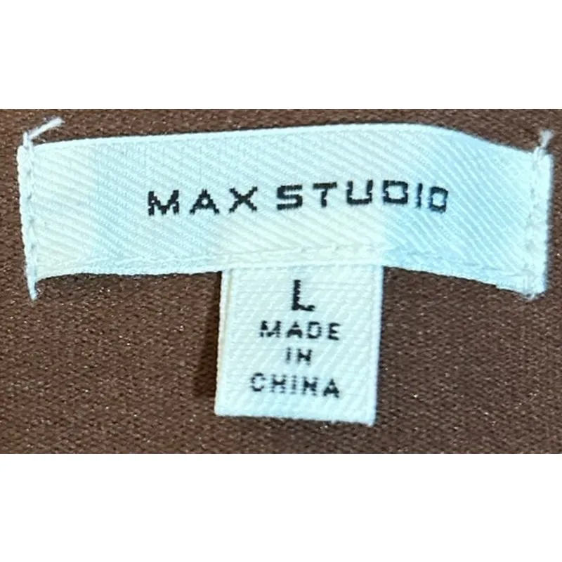 Max‎ Studio Women's Light Brown Faux Suede Stretch Skinny Leg Pants Size L - Image 3