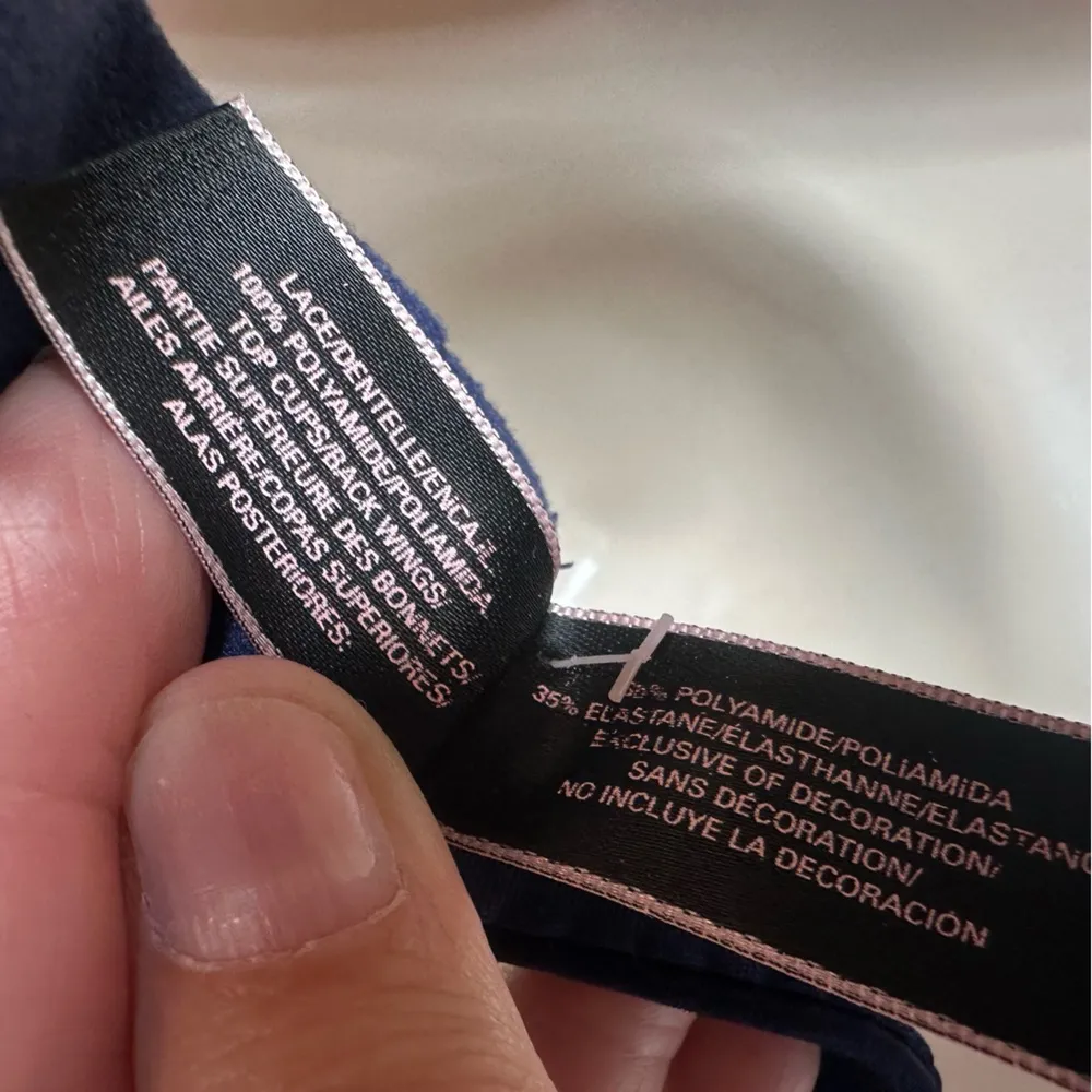 Victoria's Secret Very Sexy Bra 34B Navy Lace Padded Push Up Multi Way Strapless - Image 5