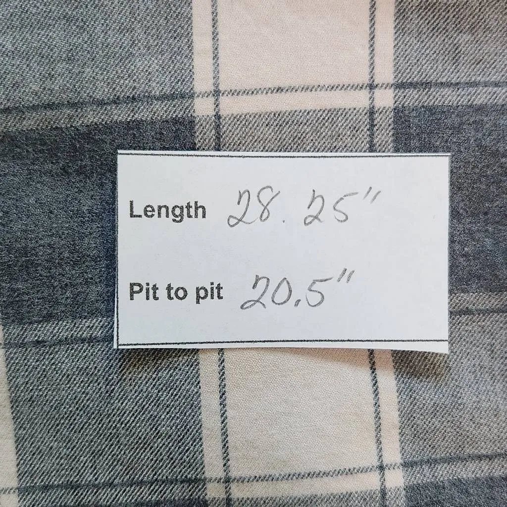 Banana Republic Gray Plaid Button Down Flannel Shirt Size Large Dillon Shirt - Image 9