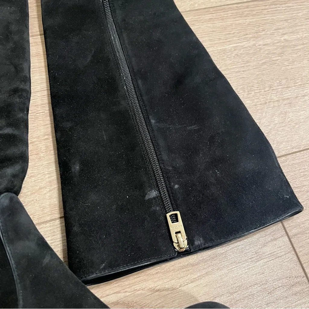 Coach  Roma Black Tall Suede Heeled Knee High Boot Leather Size 10 - Image 2