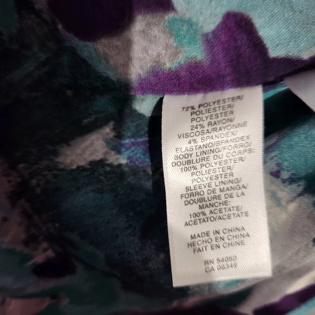 Anne Klein 10 Black Blazer Ruffle Lapel Zip Front Jacket Professional Office - Image 8