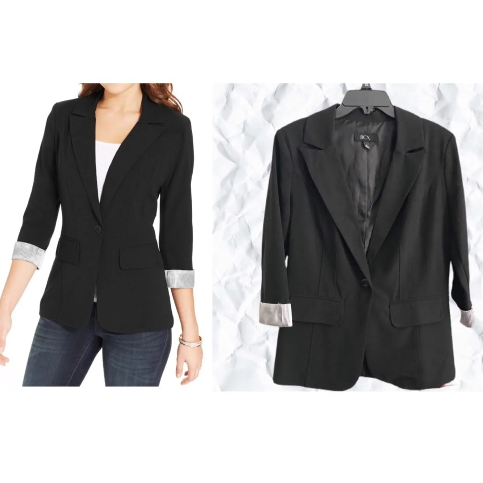 BCX Single Button Black Blazer - size XL - Image 2